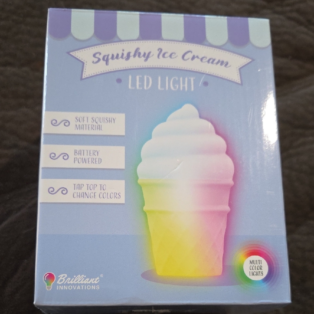 Ice Cream LED Light - Multi-Color Squishy Light